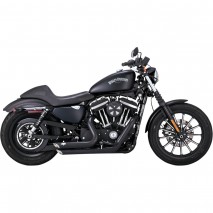 Černé výfuky SHORTSHOTS STAGGERED Harley Davidson