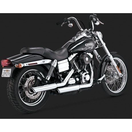 Chromovaný Vance & Hines výfuk TWIN SLASH 3″ SLIP-ONS Harley Davidson