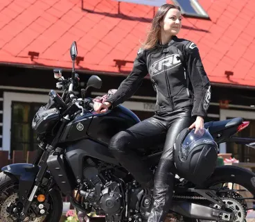 Trilobite - Dámské kožené motocyklové legíny - černé