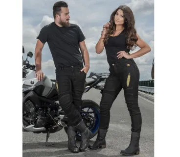 Trilobite - Pánské motocyklové kalhoty Regular FIT z kevlaru parado 661 - černé