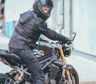 Trilobite - Pánské motocyklové kalhoty Regular FIT z kevlaru parado 661 - černé