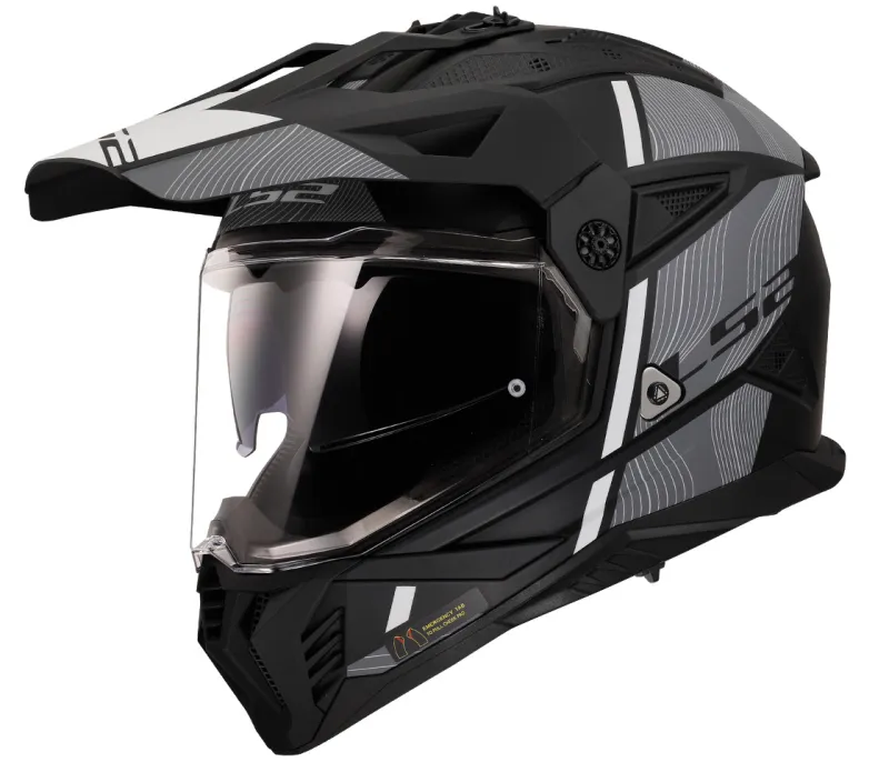 LS2 - Enduro / MX helma pro motocykly MX702 PIONEER II HILL MATT BLACK WHITE-06