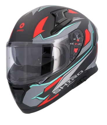 Shiro - Katana sharp integrated - uzavřená motocyklová helma - metalická šedá