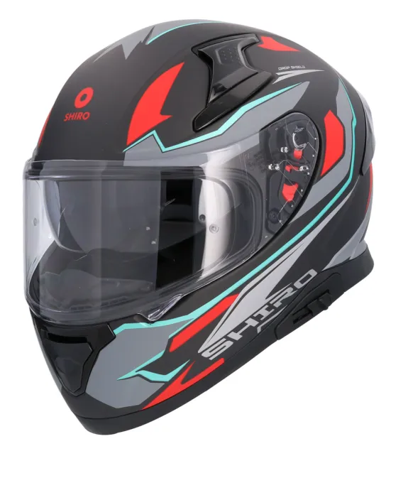 Shiro - Katana sharp integrated - uzavřená motocyklová helma - metalická šedá