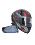 Shiro - Katana sharp integrated - uzavřená motocyklová helma - metalická šedá
