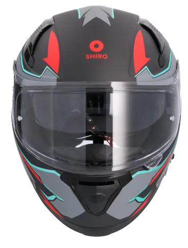 Shiro - Katana sharp integrated - uzavřená motocyklová helma - metalická šedá