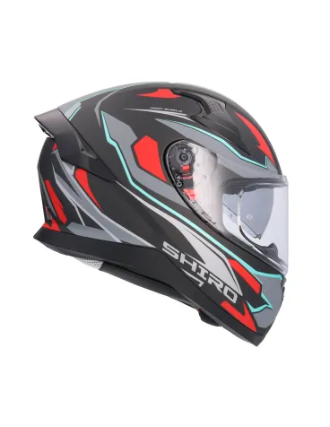 Shiro - Katana sharp integrated - uzavřená motocyklová helma - metalická šedá