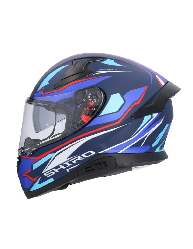 Shiro - Katana sharp integrated - uzavřená motocyklová helma - matná modrá