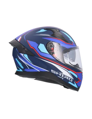 Shiro - Katana sharp integrated - uzavřená motocyklová helma - matná modrá