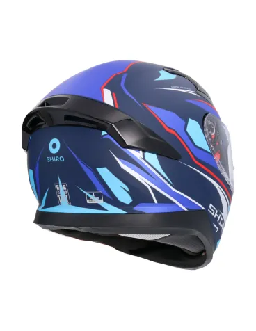 Shiro - Katana sharp integrated - uzavřená motocyklová helma - matná modrá