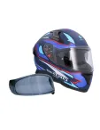 Shiro - Katana sharp integrated - uzavřená motocyklová helma - matná modrá