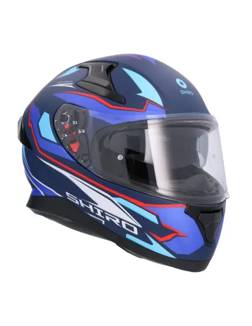 Shiro - Katana sharp integrated - uzavřená motocyklová helma - matná modrá