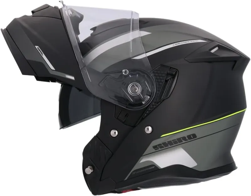 Shiro - Sklopní motocyklova helma - matná černá - zelená