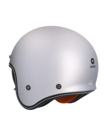 Shiro – retro otevřená motocyklová helma Dallas – matná stříbrná