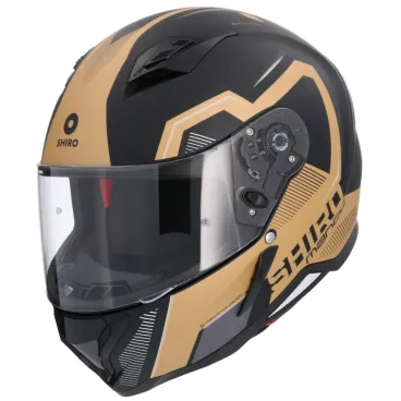 Shiro - Mando Integrovaná motocyklová helma - černá a zlatá