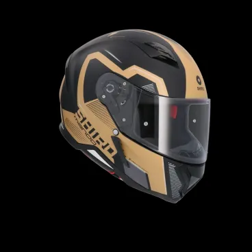Shiro - Mando Integrovaná motocyklová helma - černá a zlatá
