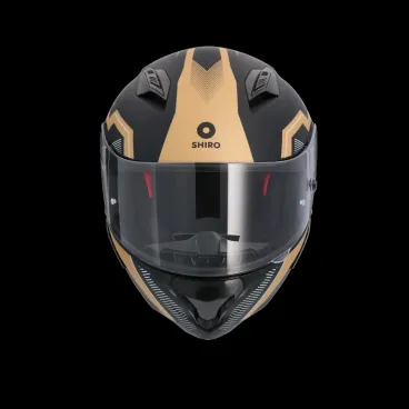 Shiro - Mando Integrovaná motocyklová helma - černá a zlatá