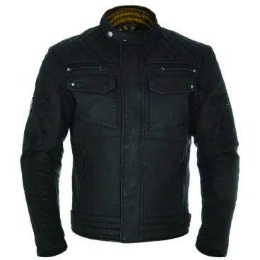 Pánská nepromokavá bunda HARDY WAX BLACK pro motocyklisty - 4XL