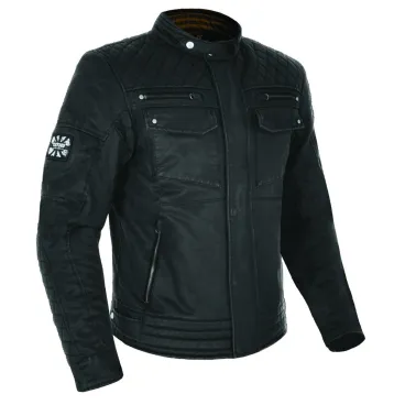 Pánská nepromokavá bunda HARDY WAX BLACK pro motocyklisty - 4XL