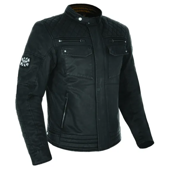 Pánská nepromokavá bunda HARDY WAX BLACK pro motocyklisty - 4XL