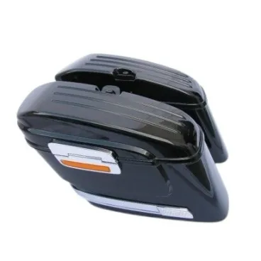 Univerzální plastové boční kufry s oranžovými odrazkami pro motocykly - 2 ks (pár)