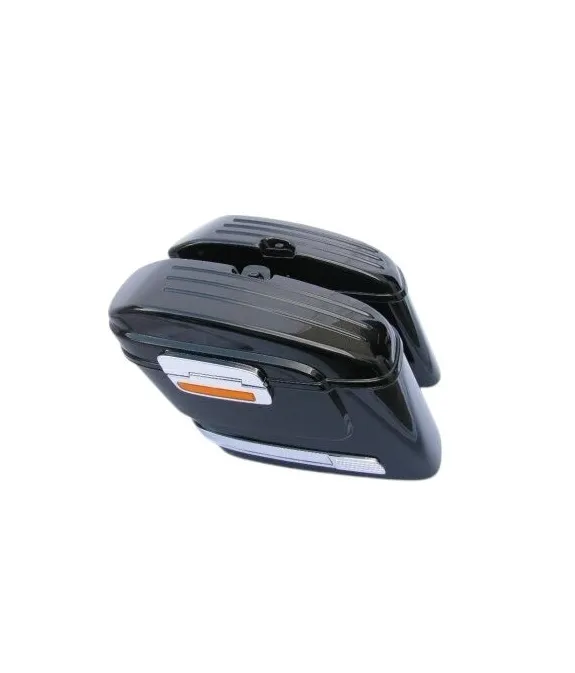 Univerzální plastové boční kufry s oranžovými odrazkami pro motocykly - 2 ks (pár)