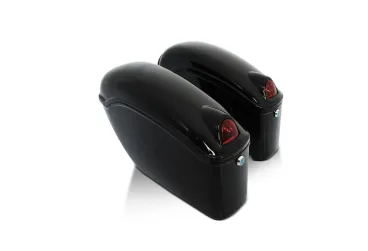 Univerzální plastové boční kufry se směrovkami pro motocykly, uzamykatelné - 2ks (pár), černé