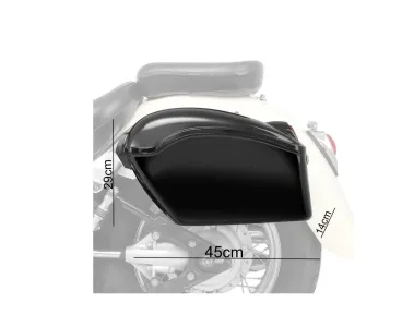 Univerzální plastové boční kufry se směrovkami pro motocykly, uzamykatelné - 2ks (pár), černé