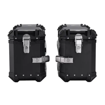 Hliníkové boční kufry na motocykl - 30L - černé (pár)