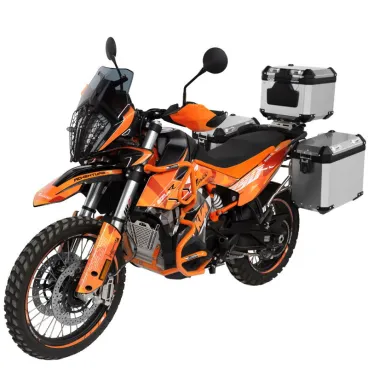 Sada hliníkových kufrů pro motocykly 45L + 32L/38L- stříbrné