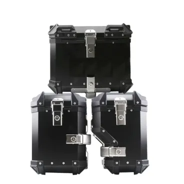 Sada hliníkových kufrů pro motocykly 45L + 32L/38L- černé