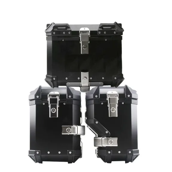 Sada hliníkových kufrů pro motocykly 45L + 32L/38L- černé