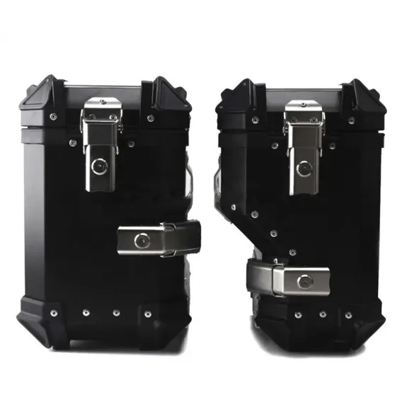 Sada hliníkových kufrů pro motocykly 45L + 32L/38L- černé