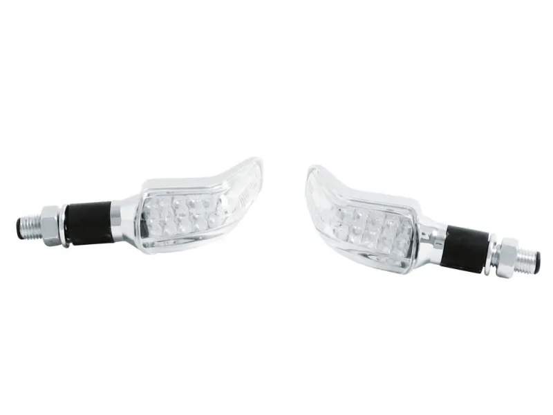 Speed ​​- Univerzální Led směrovky na motocykl "E" M8 krátká nožička, chrom - 2 ks