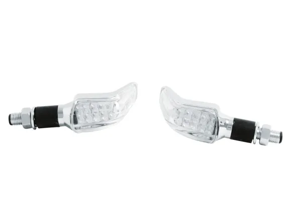 Speed ​​- Univerzální Led směrovky na motocykl "E" M8 krátká nožička, chrom - 2 ks