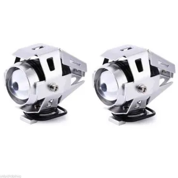 LED - Univerzální stříbrná přídavná motocyklová světla - pár