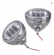 LED - Homologované univerzální přídavné světlo s ANGEL EYES pro choppre - chromované 1ks