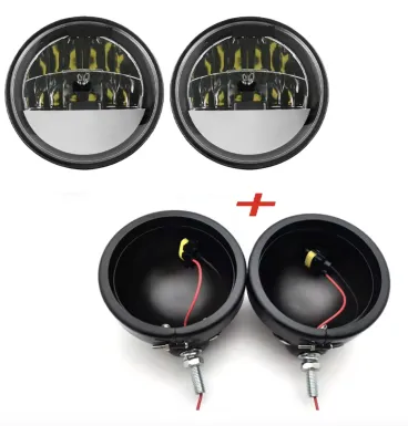 LED - Homologované univerzální přídavné světlo pro choppre - matné černé - chromovaný vnitřek 1ks