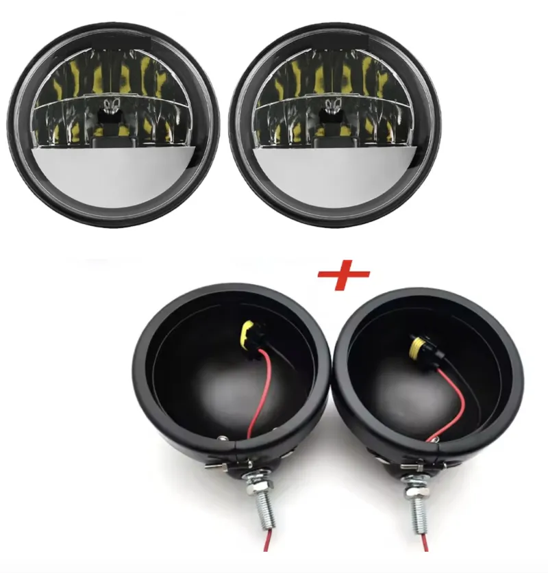 LED - Homologované univerzální přídavné světlo pro choppre - matné černé - chromovaný vnitřek 1ks