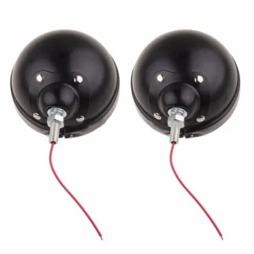 LED - Homologované univerzální přídavné světlo s ANGEL EYES pro choppre - matný černý + chromovaný vnitřek 1ks