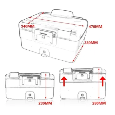 Zadní odnímatelný kufr 35-40L na motocykly - černý