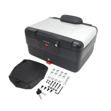 Zadní odnímatelný kufr 35-40L na motocykly - stříbrný