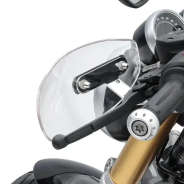 Univerzální akrylové deflektory na ruce s montáží pod zrcadla motocyklu - čirá