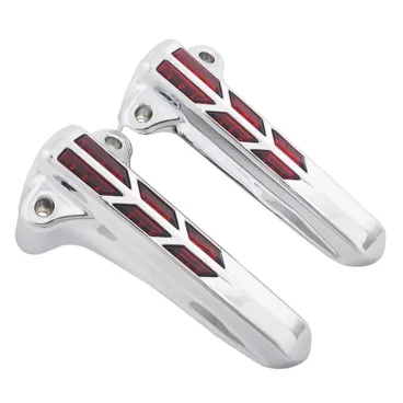 LED světla na přední tlumiče pro Harley Davidson Touring 2014+ Chromované / červené