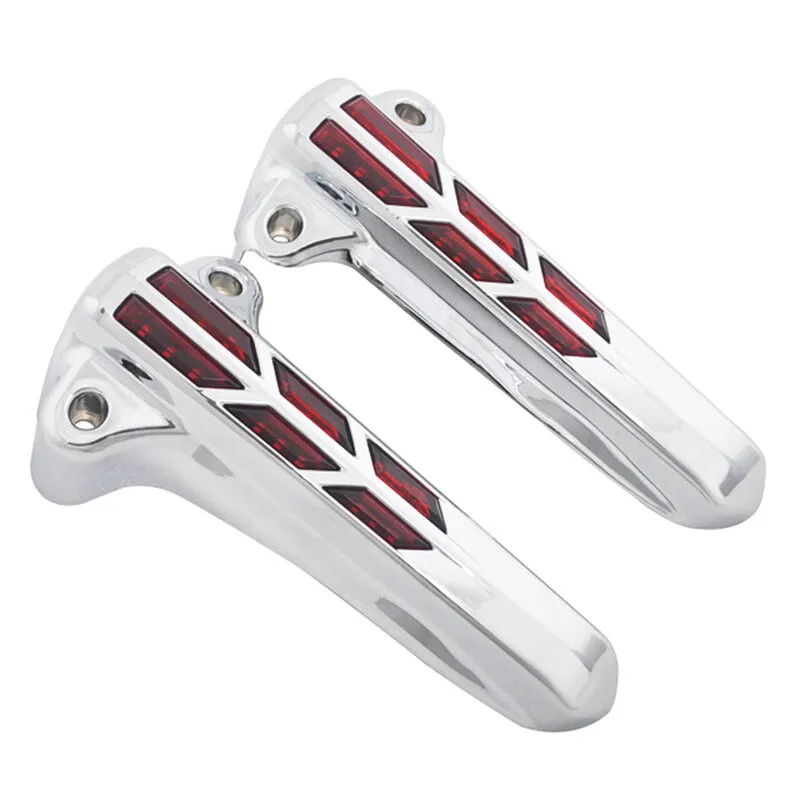 LED světla na přední tlumiče pro Harley Davidson Touring 2014+ Chromované / červené