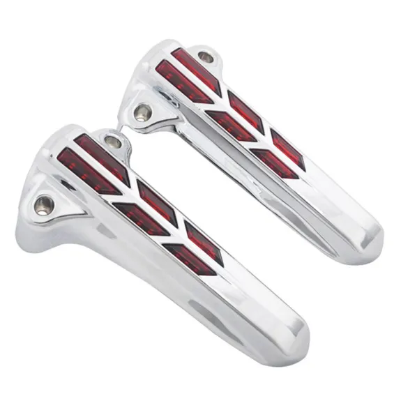 LED světla na přední tlumiče pro Harley Davidson Touring 2014+ Chromované / červené