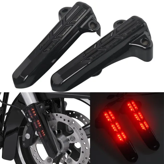 LED světla na přední tlumiče pro Harley Davidson Touring 2014+ - černá/kouřová
