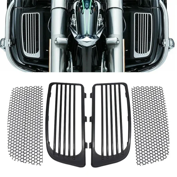 Černé spodní mřížky chladiče pro Harley Davidson Touring Twin-Cooled 2014–2023