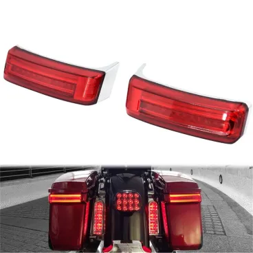 LED osvětlení bočních kufrů pro Harley Davidson Touring 2014–2023 - chrom/červené