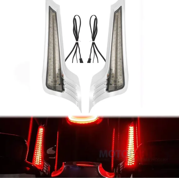 LED zadní osvětlení na kufry pro Harley-Davidson Touring 2014–2023 - chrom/kouřová